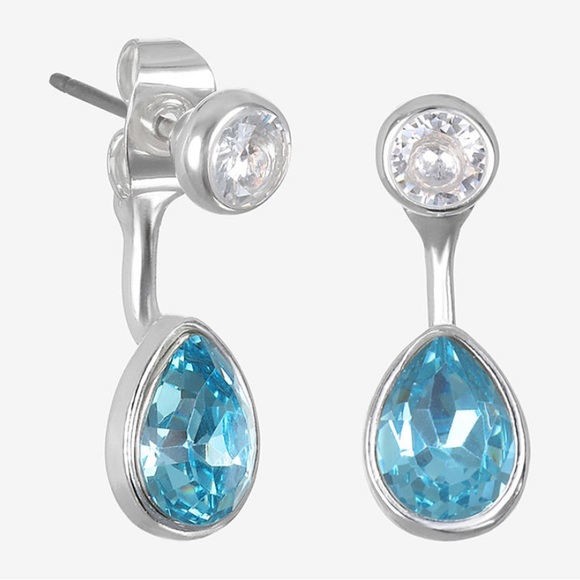 Platinum Plated Floater/Jacket Earrings - Picture 3 of 5